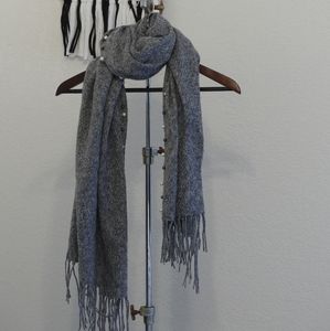 Scarf with pearl and fringe detail